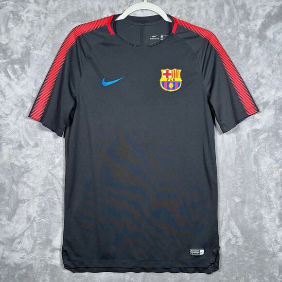 Nike FC Barcelona 2017/18 Training Soccer Jersey Black Red Medium - Picture 1 of 8